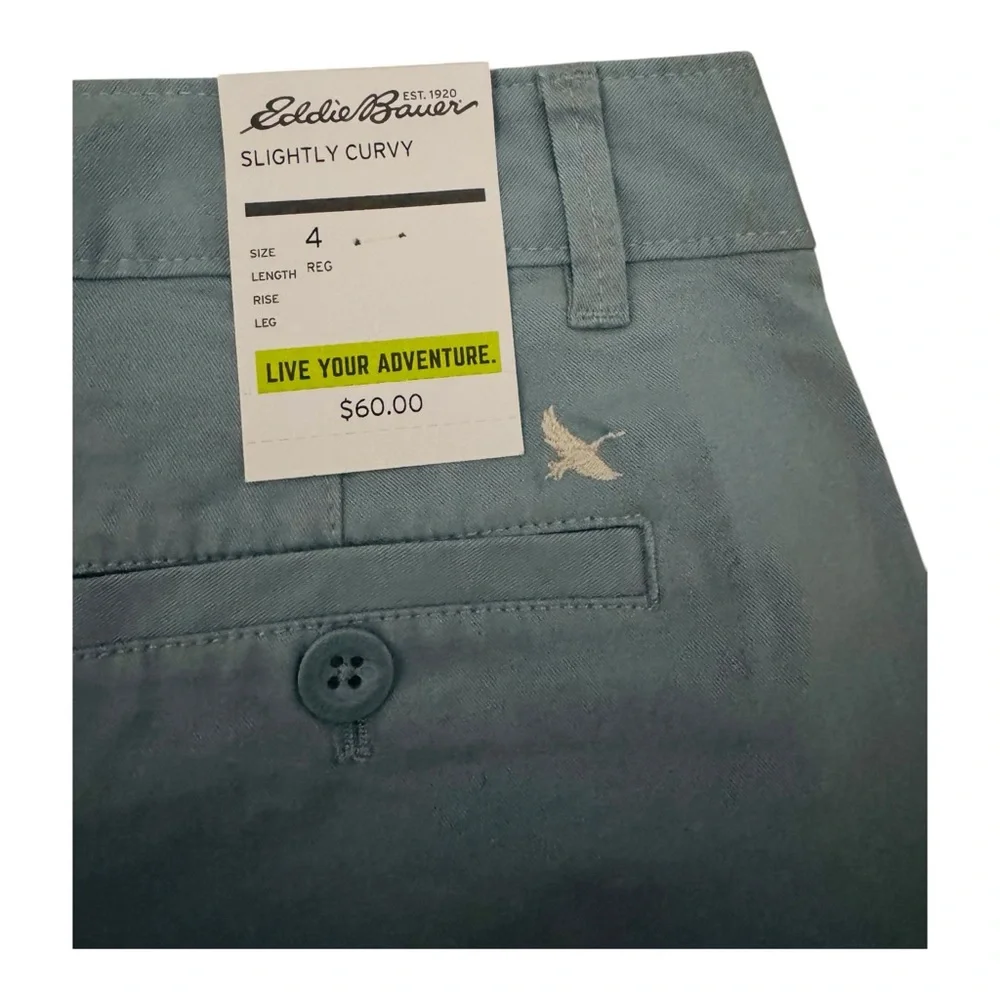 Eddie Bauer Women’s Legend Wash Slightly Curvy Shorts Size 4 Light‎ Blue New - Picture 9 of 10